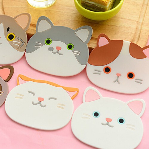 Đế lót ly hình mèo dễ thương