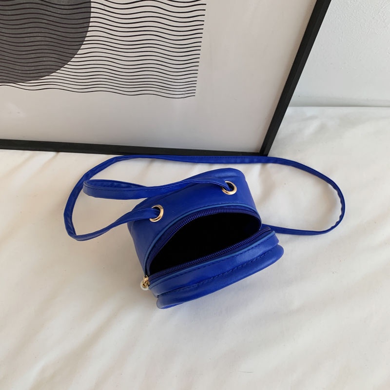 Túi đeo vai mini dáng vuông nhỏ màu trơn phong cách phương Tây thời trang xuân hè 2022 dành cho nữ
