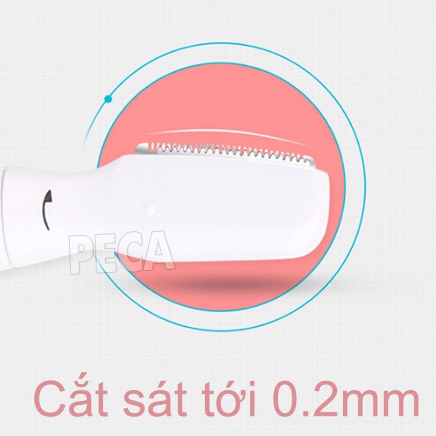 Máy tẩy lông Kemei KM-8188 dùng pin AA tiện lợi với hai đầu thay thế có thể cạo lông mày, tay, chân...