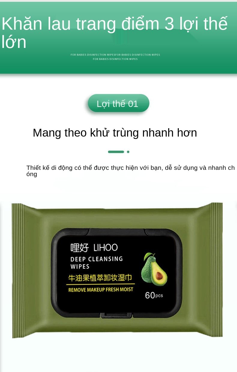 (Hàng Mới Về) Hộp 60 Miếng Khăn Ướt Dùng Một Lần Chất Lượng Cao