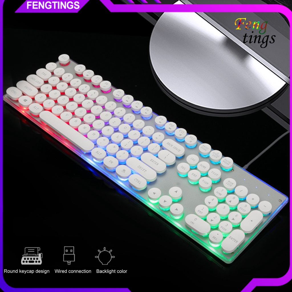 Bàn Phím Chơi Game G102 104 Phím Có Đèn Nền Dạ Quang Chống Thấm Nước Kết Nối Usb 2.0