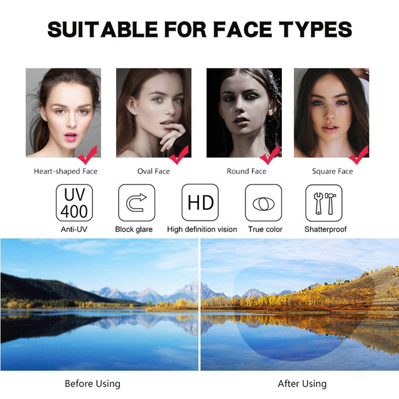 Mắt kính gọng vuông cỡ lớn phong cách cổ điển cho cả nam và nữ