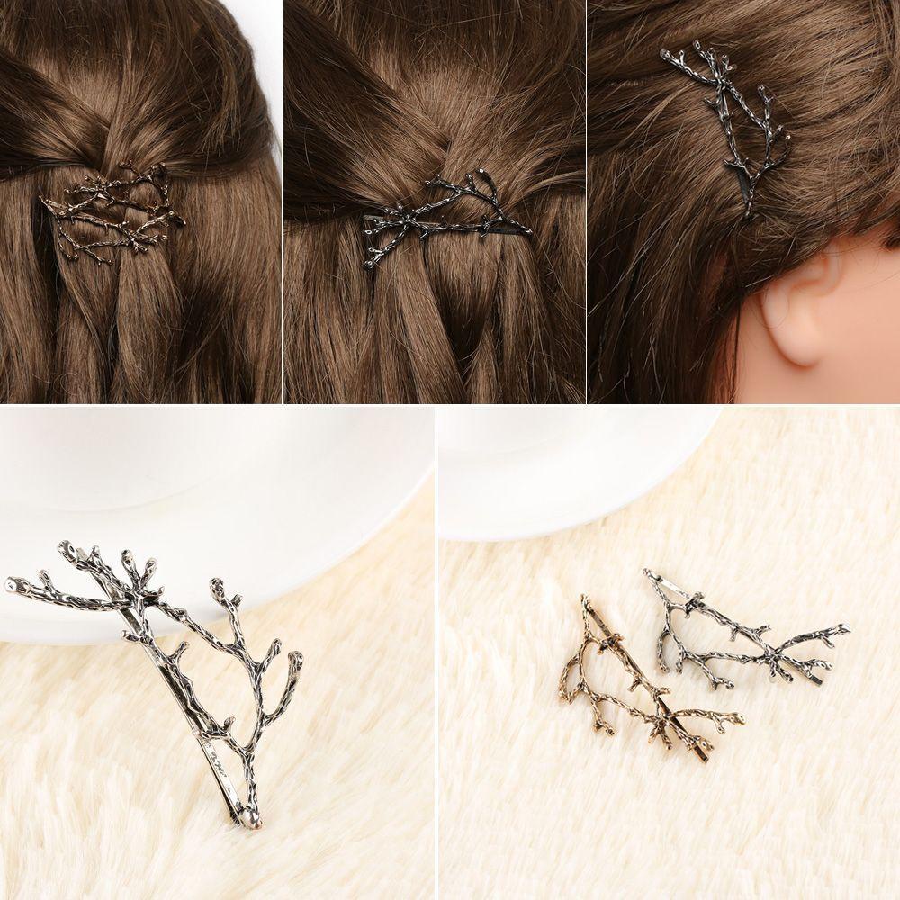 2 Kẹp Tóc Hình Cành Hoa Lá Cho Bé Gái