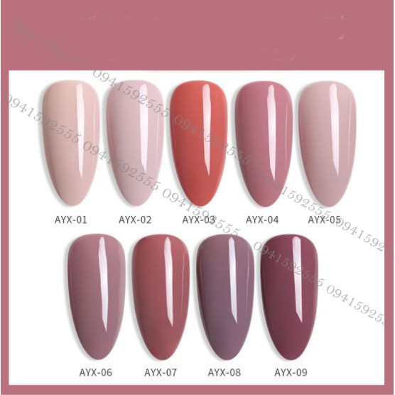 SET Sơn gel AS mã AYX mẫu chai đỏ nhọn 9 chai 15ml siêu HOT siêu xịn