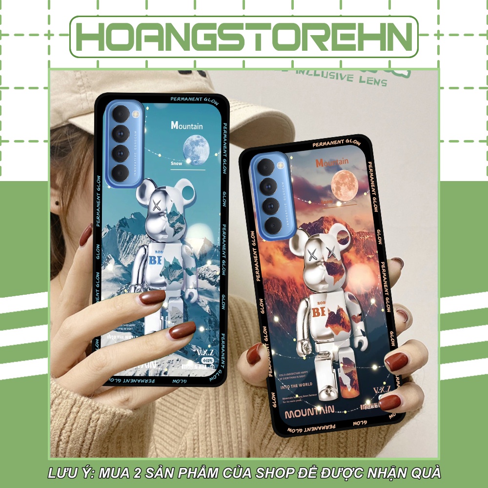 Ốp Oppo Reno4 /  Reno4 Pro / Reno 4 in hình họa tiết Mountain, Be@rbrick dễ thương (T13 - T18)