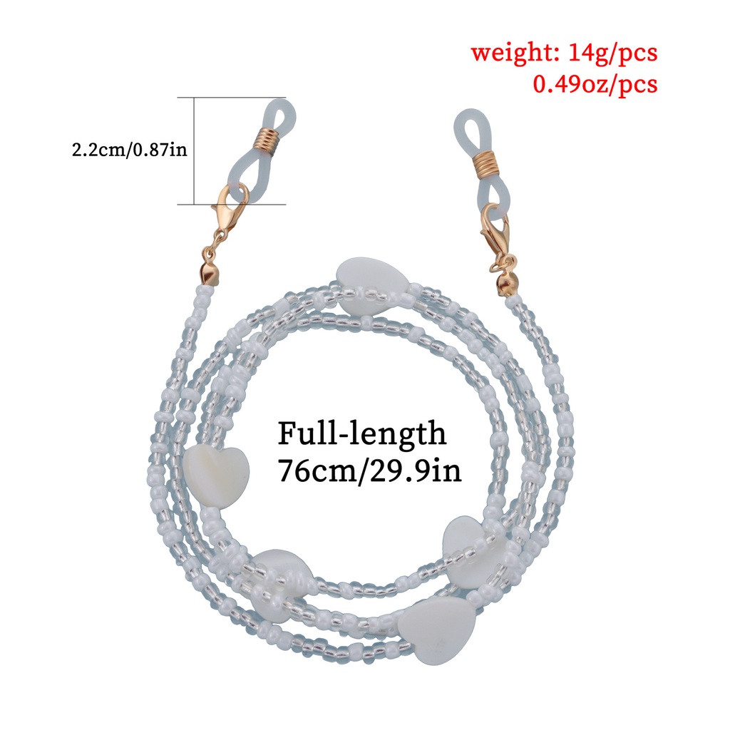 Dây Đeo Mắt Kính Xỏ Hạt Màu Trắng Thời Trang Cho Nữ