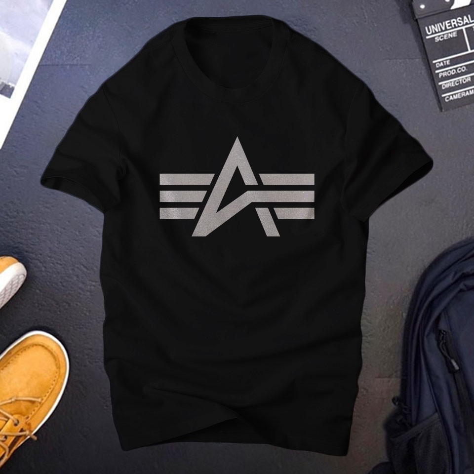 Áo phông nam tay ngắn cổ tròn chất thun cotton co giãn 4 chiều tốt thoáng mát,áo in logo Anpha start | ur sport