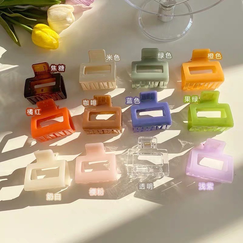 Kẹp tóc càng cua vuông nhỏ - Bobu shop - mẫu mã đơn giản dễ kết hợp phối đồ - nhựa cao cấp cứng cáp - phụ kiện tóc
