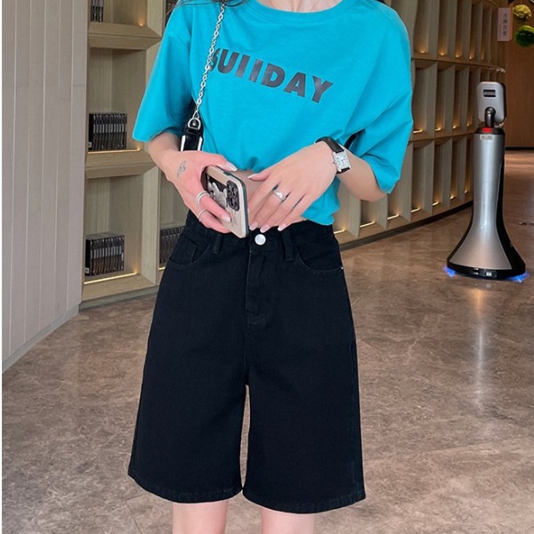 Quần short nữ kaki cạp cao, quần đùi thô nữ ống rộng lưng cao phong cách ulzzang Hàn Quốc