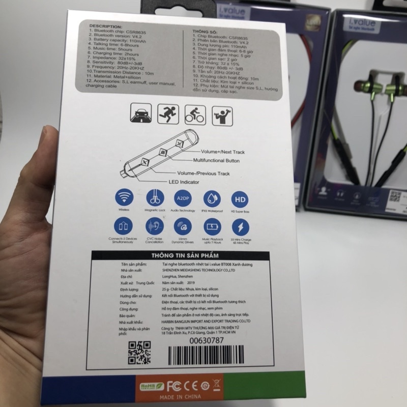 Tai nghe bluetooth nhét tai i.value BT008