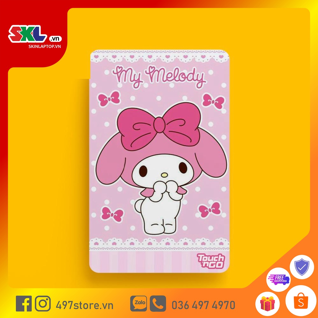 Skin Card My Melody [ Hello Kitty ] - Miếng Dán ATM, Thẻ Xe, Thẻ Từ, Thẻ Chung Cư - Chất Liệu Chống Xước - Chống Nước