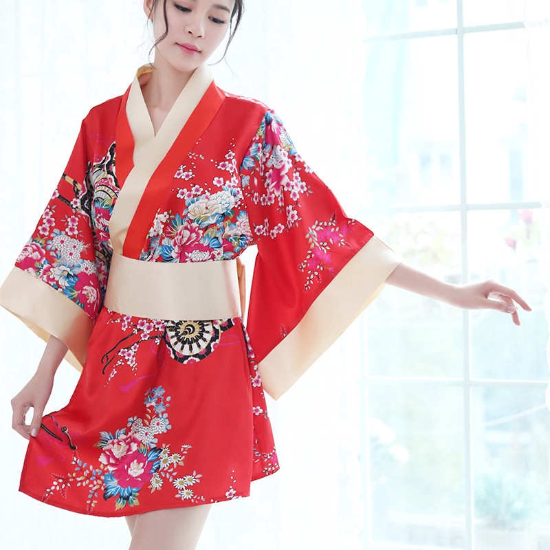 đồ ngủ sexy Đồ ngủ Kimono in hoa quyến rũ cho nữ