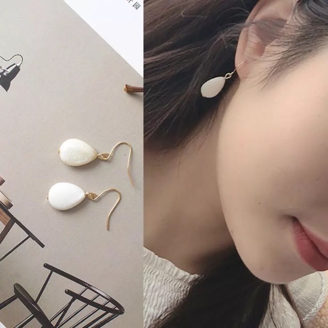 Bông tai đá mài vân tự nhiên