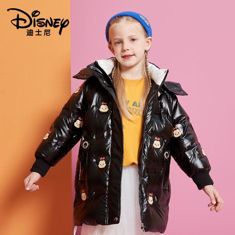 Áo Khoác Phao Đệm Dày Cỡ Vừa Dày Dặn In Hoạt Hình Disney Lấp Lánh Thời Trang Cho Bé Gái