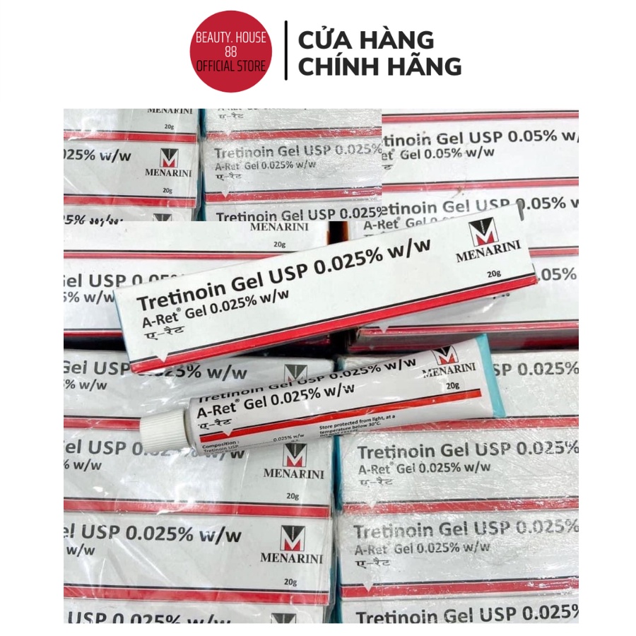 Tretinoin Aret Gel 0.1 / 0.05 / 0.025 Ngăn Ngừa Lão Hóa, Giảm Mụn 20g - Tre Aret Ấn Độ