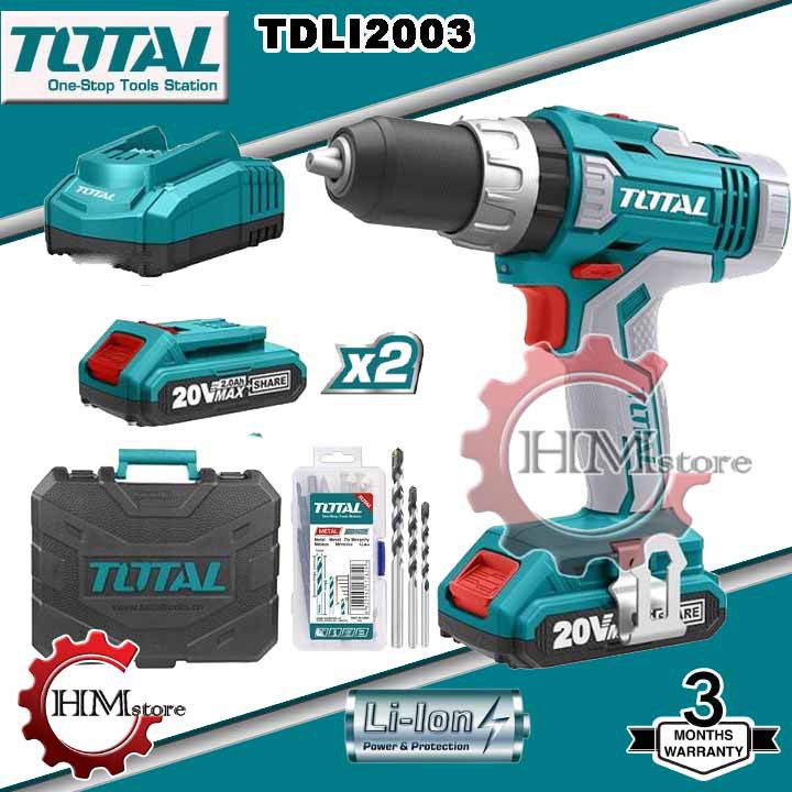 [Chính hãng] Máy Khoan dùng pin Li-ion 20V TOTAL TDLI2003 - Máy khoan pin cầm tay 20V