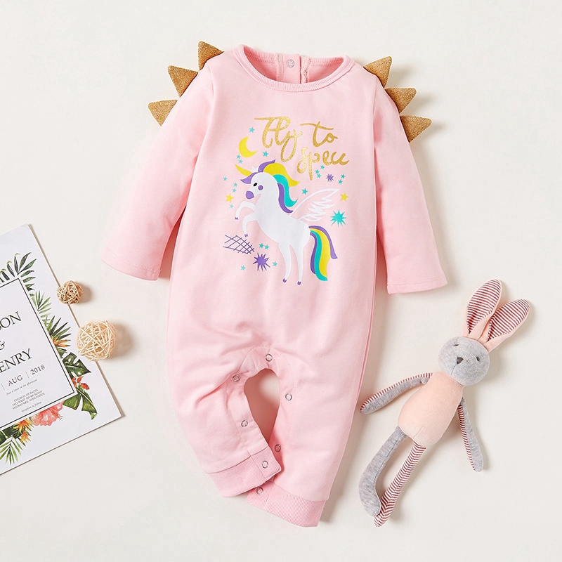Bộ áo liền quần BEAR LEADER AZ2304 TS hình kỳ lân hoạt hình thời trang thu đông cho bé