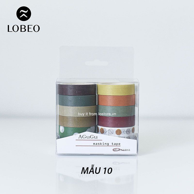 [LỖ STORE]  Combo 10 cuộn Washi Sweet Dream Tông Pastel (Mẫu 7-8-9-10)