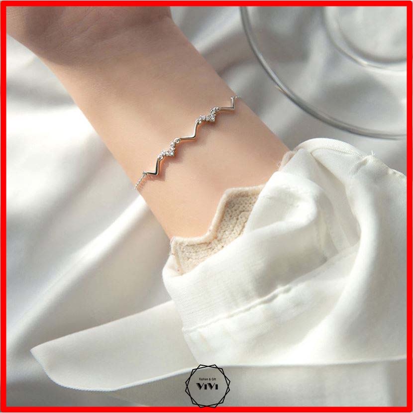 Vòng tay bạc Ý kiểu dáng nhiều chữ V nối liền Nami – Lắc tay bạc ViVi_Gift