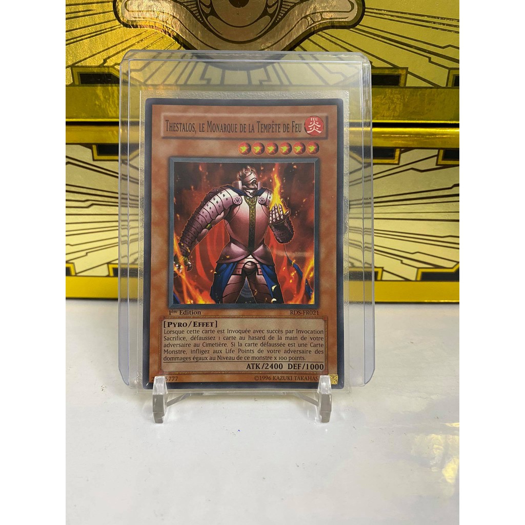 [ Dưa Hấu Yugioh ] Lá bài thẻ bài Thestalos the Firestorm Monarch - Super Rare 1st Edition - Tặng bọc bài nhựa bảo quản