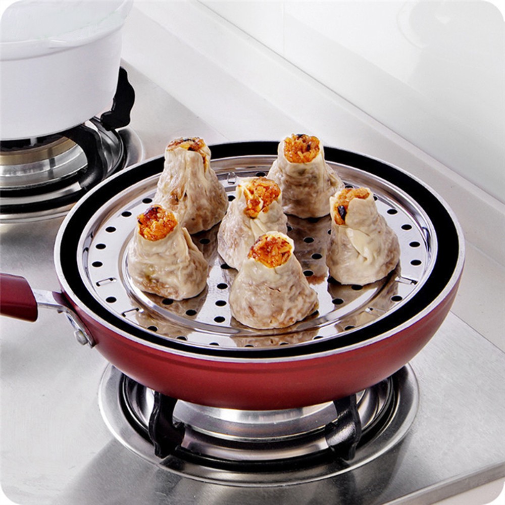 Giá hấp bánh bao/há cảo tiện lợi bằng thép không gỉ có 3 kích cỡ lựa chọn