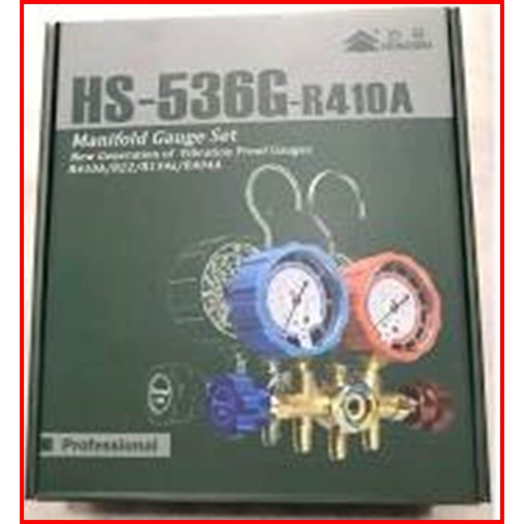 Đồng hồ nạp gas đôi hãng HongSen MODEL HS 536C- KÈM 3 dây nạp gas 536 C