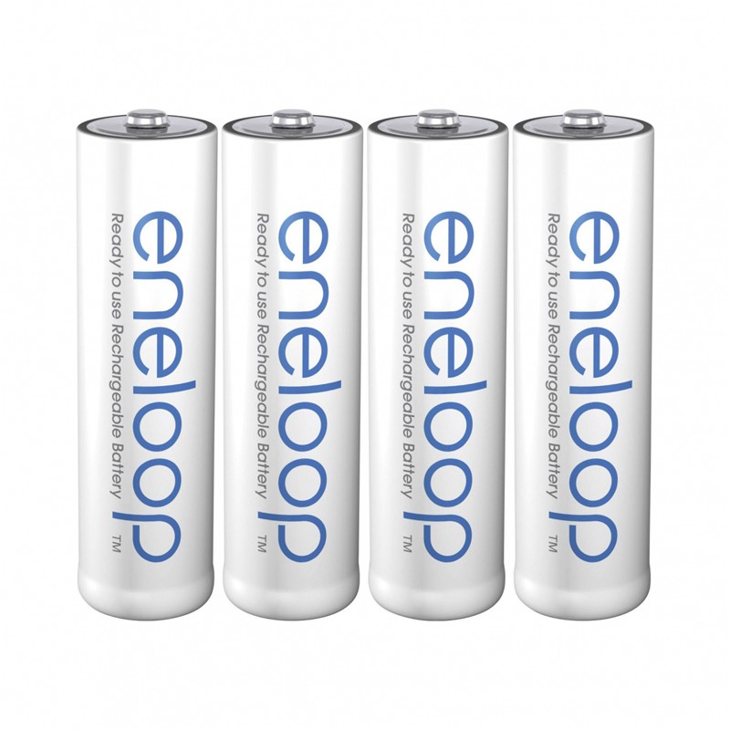 Vỉ 4 pin sạc AA Eneloop 1900mAh BK-3MCCE/4BE - thị trường EU box Anh (Trắng)