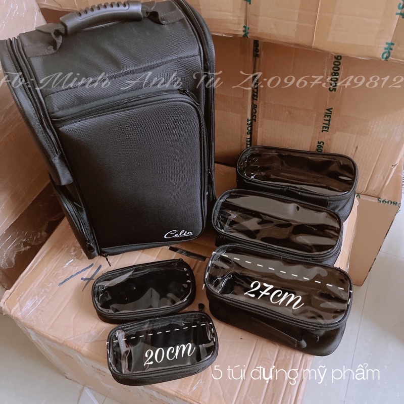 Cốp Kéo Balo Vải Celin Đa Năng Gồm 5 Túi Nhỏ Tiện Ích