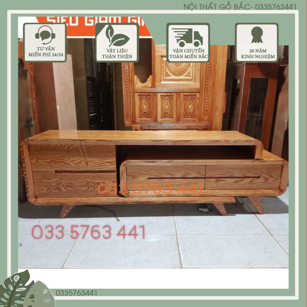 Kệ tivi thông minh gỗ sồi thông minh tăng giảm kích thước 1,8 mét đến 2,4 mét !