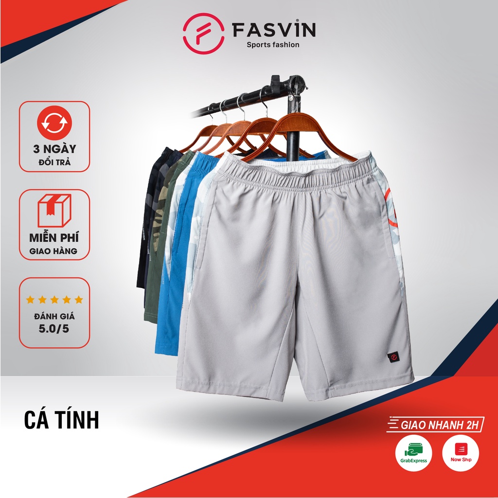 Quần đùi nam Fasvin Q21462.SG vải dù gió co giãn mềm mại thoải mái vận động