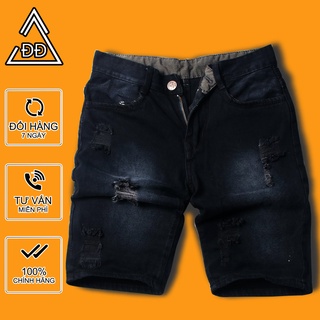 Quần short jean nam đen rách lỗ DD417 Shop ĐỊCH ĐỊCH