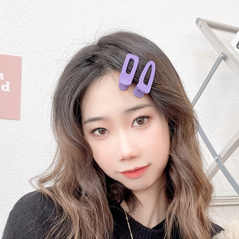 Kẹp Tóc Càng Cua Hình Vuông Nhỏ Màu Tím Trơn Đơn Giản Thời Trang Cho Bé Gái