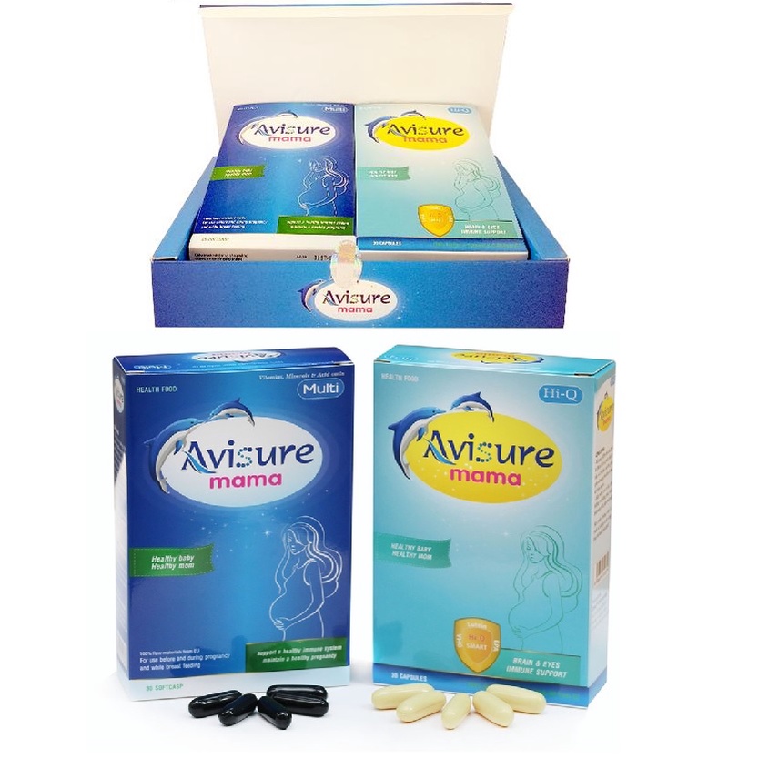 Avisure mama hộp kép 60 viên (2 hộp x 30 viên) vitamin tổng hợp cho mẹ bầu