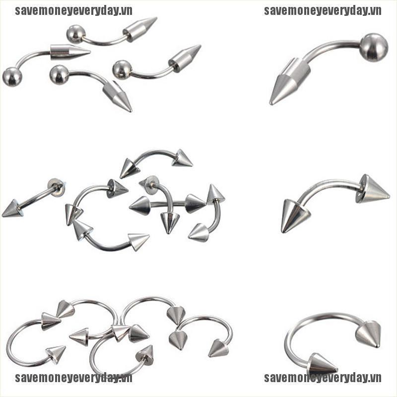 Set 60 / 85 Khuyên Xỏ Bằng Thép Không Gỉ Cá Tính Thời Trang