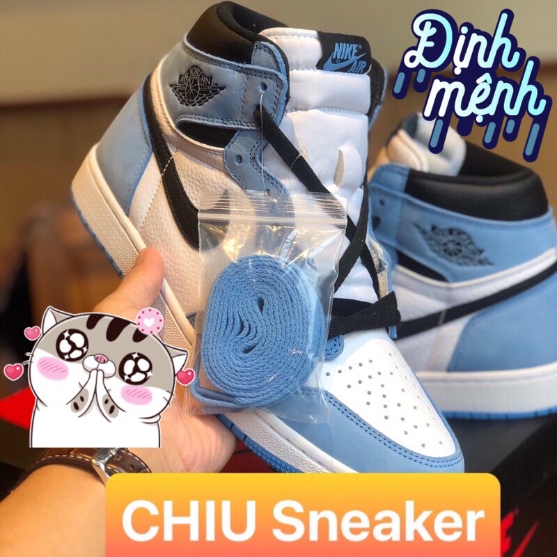 [ CHIU Sneaker ] Giày thể thao Jd1 high Univercity Blue phiên bản cao cấp giày Sneaker Jordan cổ cao xanh blue