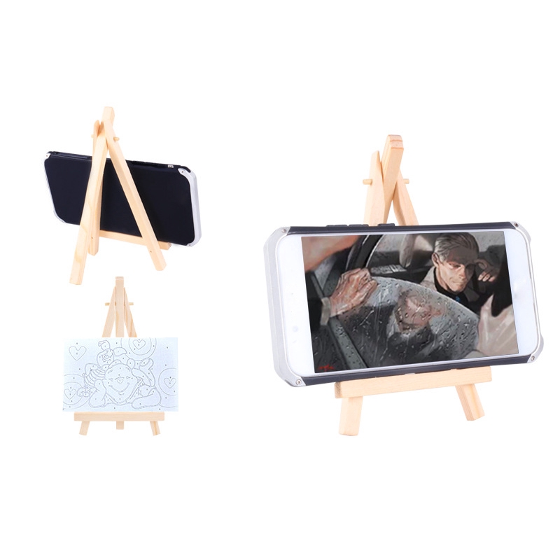 Giá Đỡ Ba Chân Mini Bằng Gỗ Dùng Trưng Bày Ảnh / Bưu Thiếp / Điện Thoại Để Bàn Trang Trí Tiệc Cưới