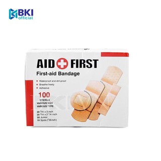 Hộp 100 Miếng Băng Gạc Y TẾ, Dán Vết Thương  AID FIRST URGO Tránh Nhiễm Trùng Nhiều Kích Thước