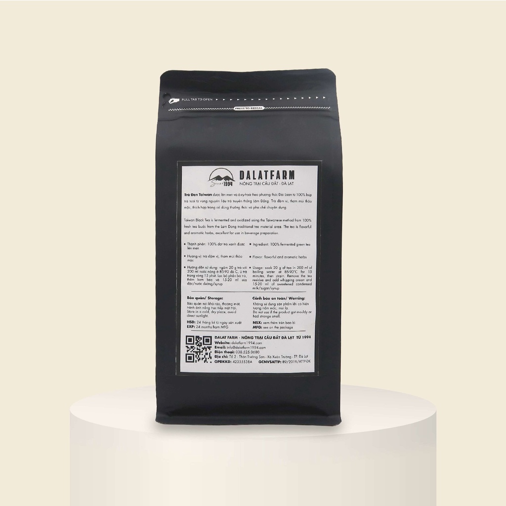 Trà Đen Taiwan DalatFarm - Túi 500g