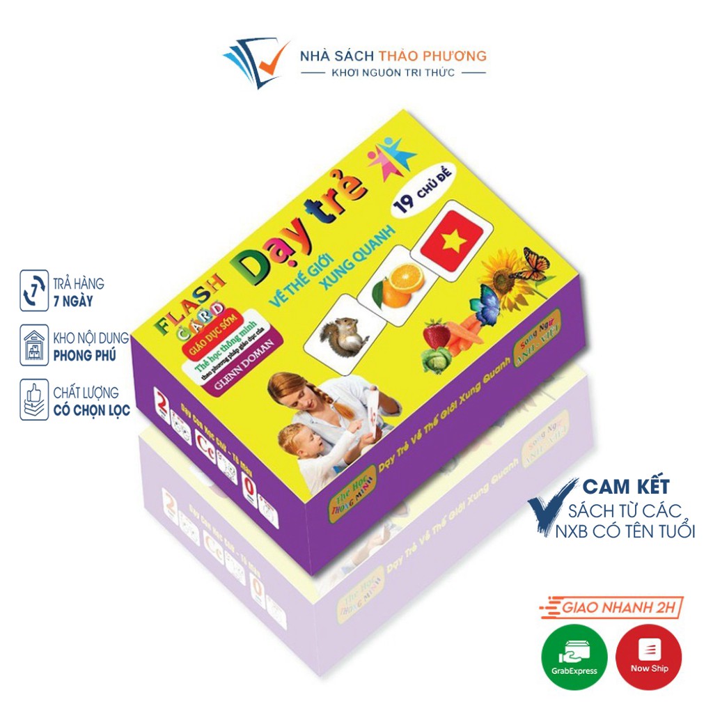 Bộ thẻ Flashcard Việt Hà song ngữ Việt Anh chủ đề Dạy trẻ về thế giới xung quanh 19 chủ đề (phương pháp Glenn Doman)