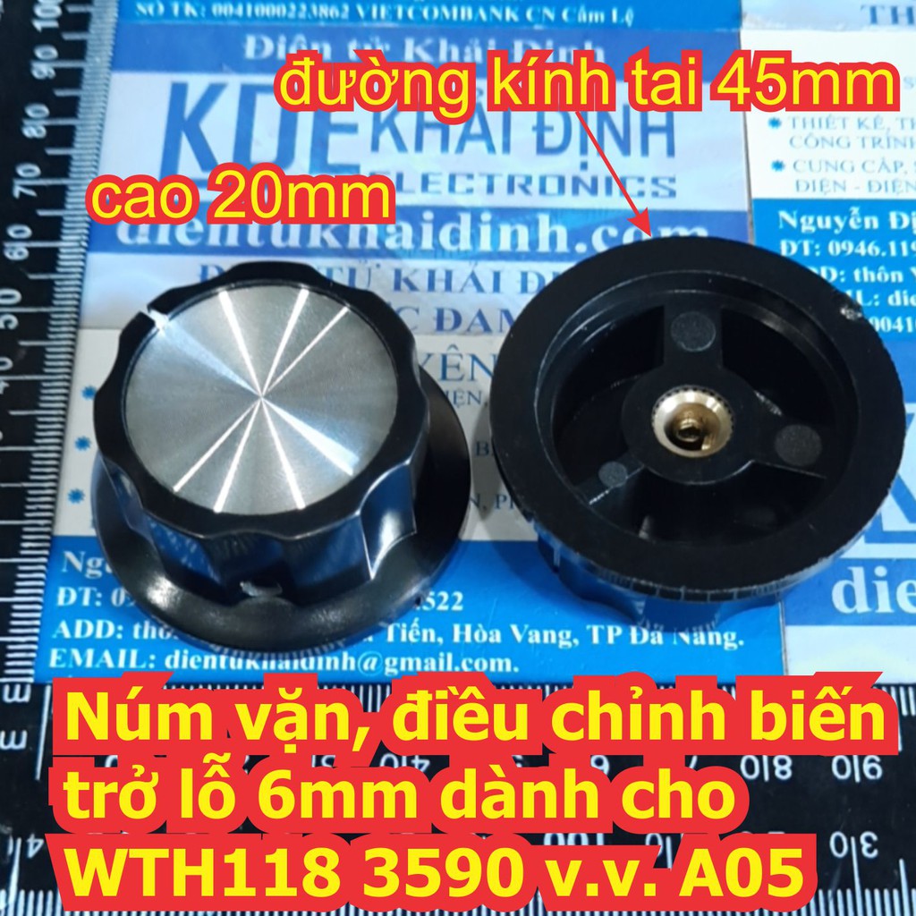 Núm vặn, điều chỉnh biến trở lỗ 6mm dành cho WTH118 3590S RV24YN các loại A01 ~ A05 kde6487