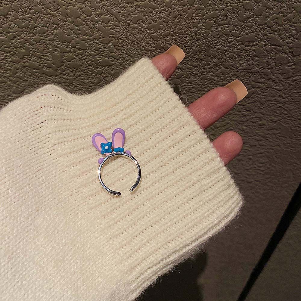 MKEB Nhẫn hở hình thỏ hoạt hình thời trang Hàn Quốc đáng yêu cho nữ