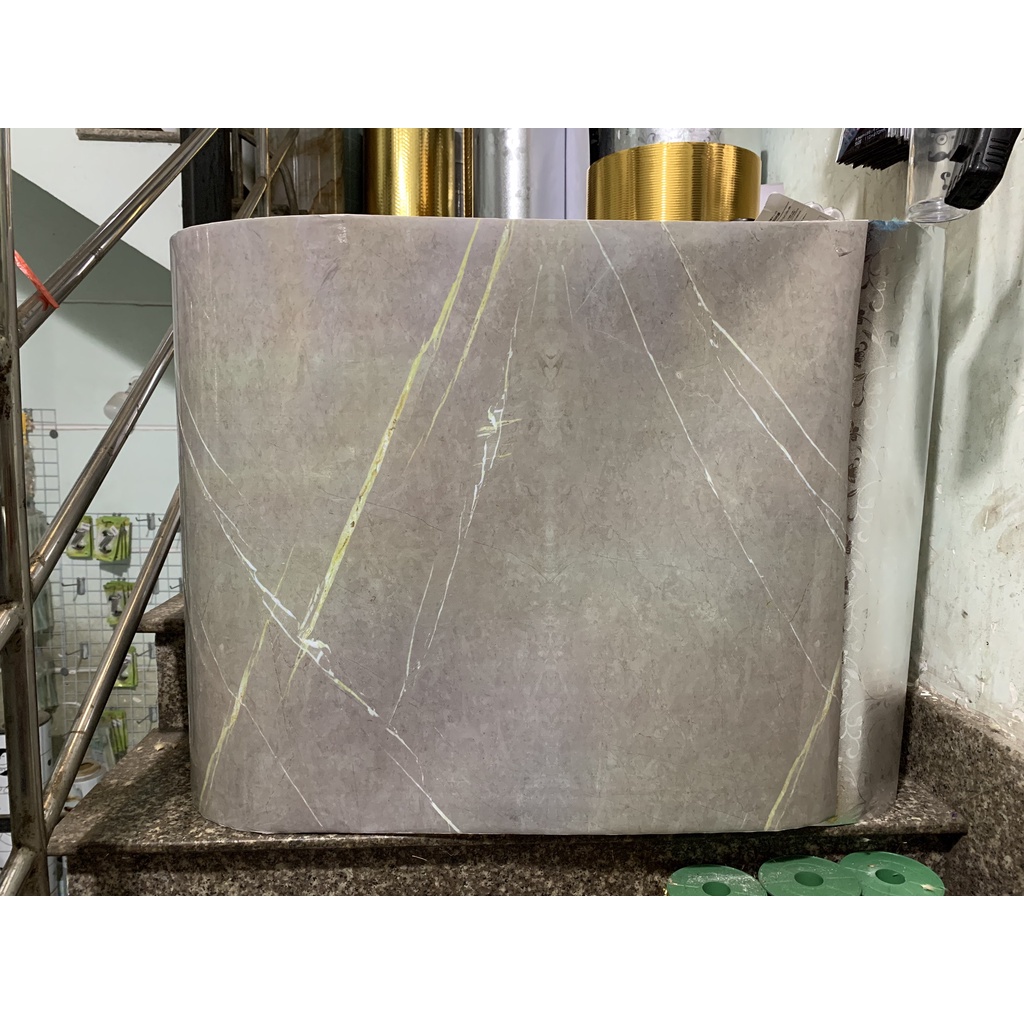 1 mét decal dán bếp tráng nhôm đá xám sợi xước khổ 60cm keo sẵn