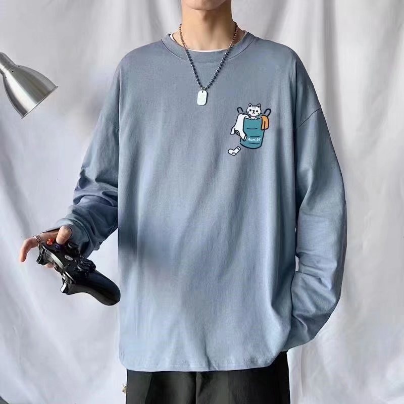 Áo Thun Nam Tay Dài Unisex Form Rộng - TTD27 Vwill - Chất Cotton Mềm Mát - Oversize &lt; 75kg - Áo phông anime dài tay