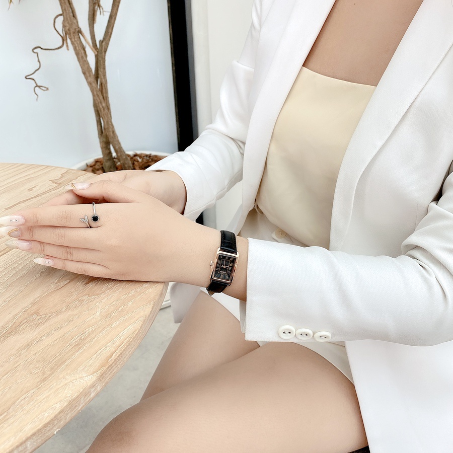 Đồng Hồ Nữ JA-1338D Julius Hàn Quốc da (Đen)