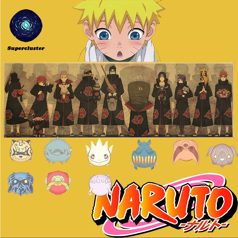 Tranh áp phích phong cách hoạt hình Naruto "Akatsuki" 70x23cm