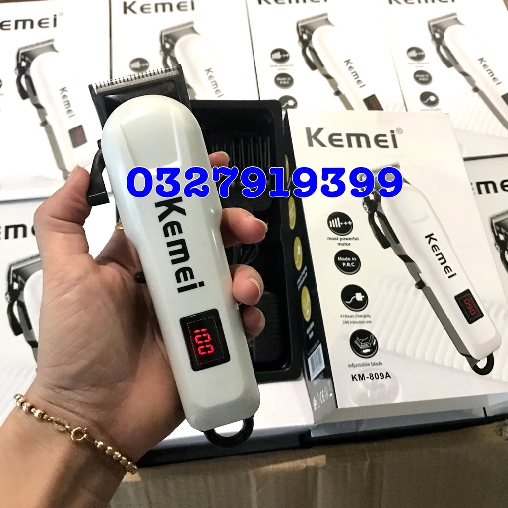 ✅Freeship✅ Tông đơ cắt tóc cao cấp KEMEI 809A - màn hình hiển thị pin