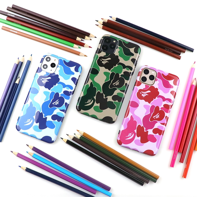 Ốp điện thoại silicon nhám chống sốc in logo BAPE ABC CAMO cho iPhone X Xs Max XR 7 8 SE2 Plus 11 PRO MAX