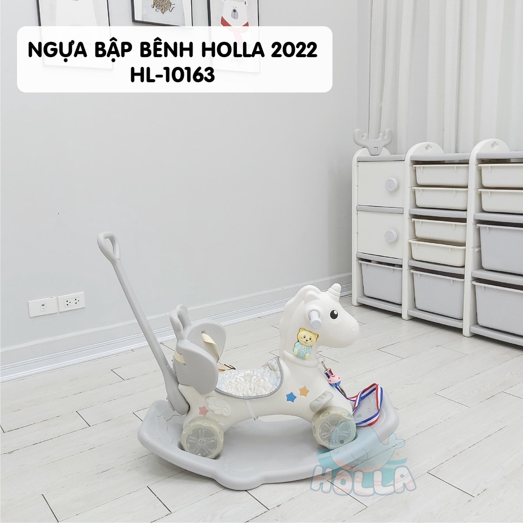 NGỰA BẬP BÊNH 3 IN 1 KIÊM XE CHÒI CHÂN CAYABE HOLLA MÀU TRẮNG