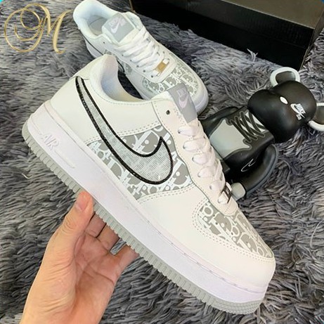Giày Thể Thao Sneakers Air Force One,AF1 Dior Xám bản đẹp chuẩn 11