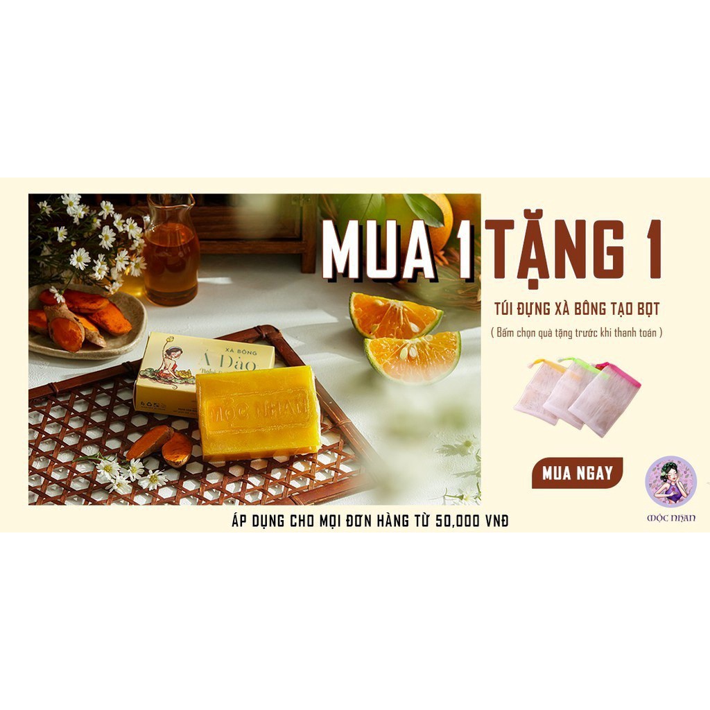[FreeShip + Tặng Quà] Mộc Nhan Natural - Xà bông Nghệ Soap Ả Đàp 100g ( Trắng da - Dưỡng ẩm) | BigBuy360 - bigbuy360.vn